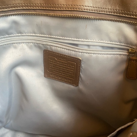 Coach Brown Signature Tote with Glossy Finish - Picture 5 of 10